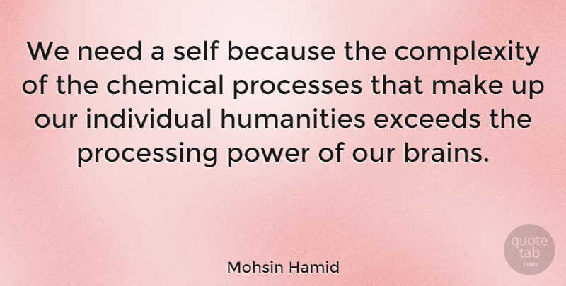 Mohsin Hamid Quote About Self, Humanity, Brain: We Need A Self Because...