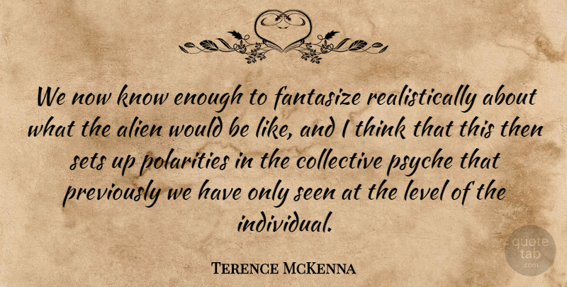 Terence McKenna Quote About Thinking, Levels, Would Be: We Now Know Enough To...