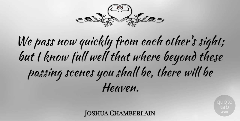 Joshua Chamberlain Quote About Sight, Heaven, Scene: We Pass Now Quickly From...