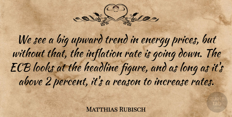 Matthias Rubisch Quote About Above, Energy, Headline, Increase, Inflation: We See A Big Upward...