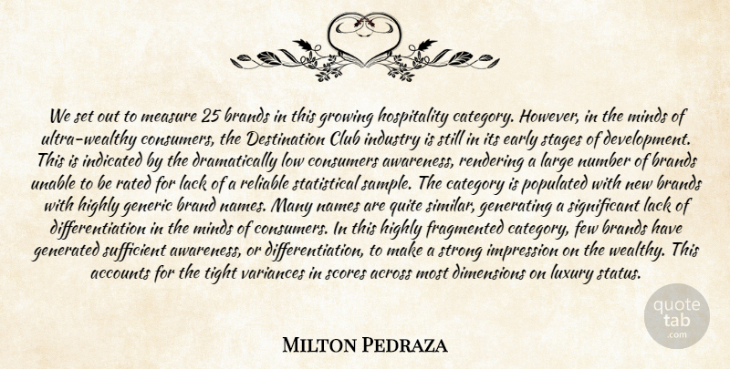 Milton Pedraza Quote About Accounts, Across, Brands, Category, Club: We Set Out To Measure...