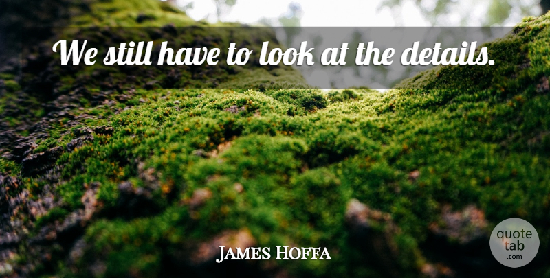 James Hoffa Quote About undefined: We Still Have To Look...