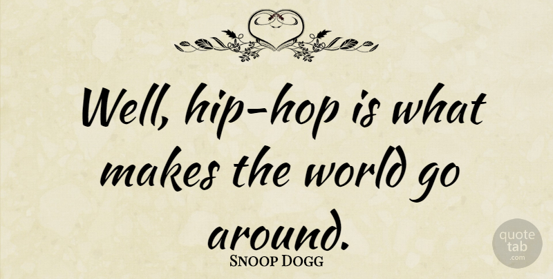 Snoop Dogg Quote About Hip Hop, Hips, World: Well Hip Hop Is What...