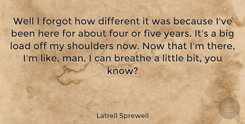 Latrell Sprewell Quote About Sports, Men, Years: Well I Forgot How Different...