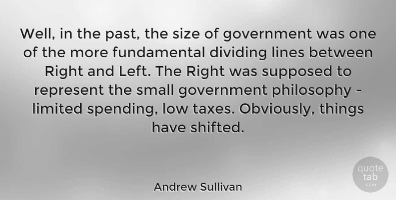 Andrew Sullivan Quote About Dividing, Government, Limited, Lines, Low: Well In The Past The...