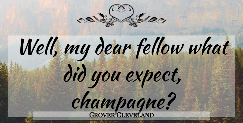 Grover Cleveland Quote About Champagne, Dear, Wells: Well My Dear Fellow What...