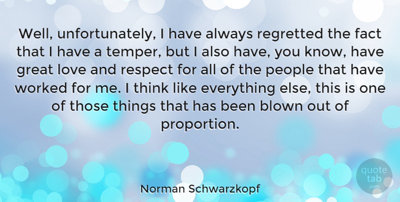 Norman Schwarzkopf Quote About Thinking, Great Love, People: Well Unfortunately I Have Always...