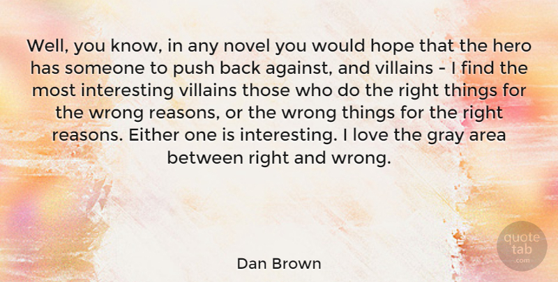 Dan Brown Quote About Hero, Interesting, Villain: Well You Know In Any...