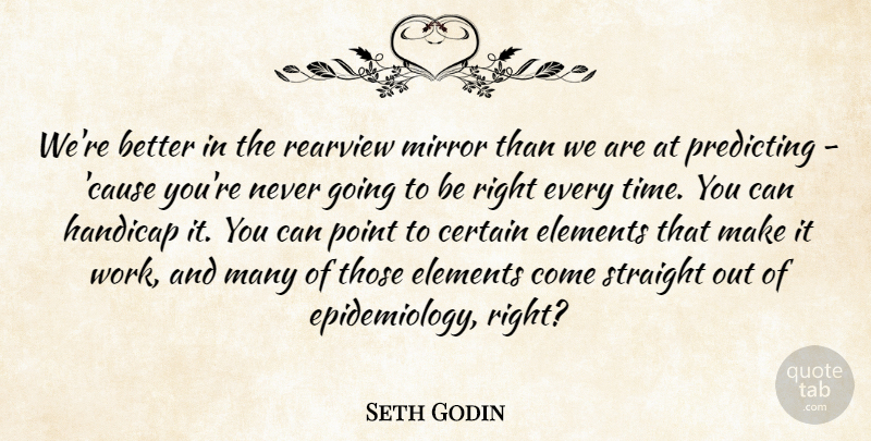 Seth Godin Quote About Mirrors, Epidemiology, Elements: Were Better In The Rearview...