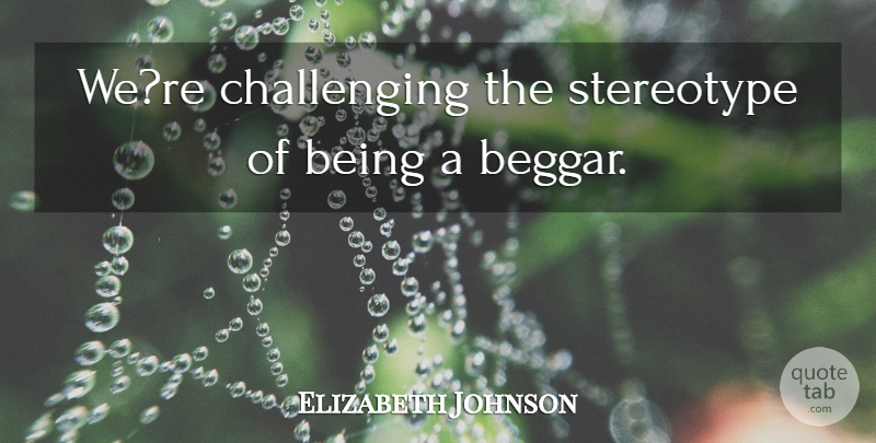 Elizabeth Johnson Quote About Stereotype: Were Challenging The Stereotype Of...