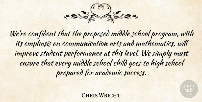 Chris Wright Quote About Academic, Arts, Child, Communication, Confident: Were Confident That The Proposed...