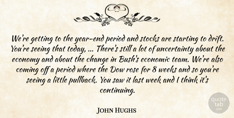 John Hughs Quote About Change, Coming, Economic, Economy, Last: Were Getting To The Year...