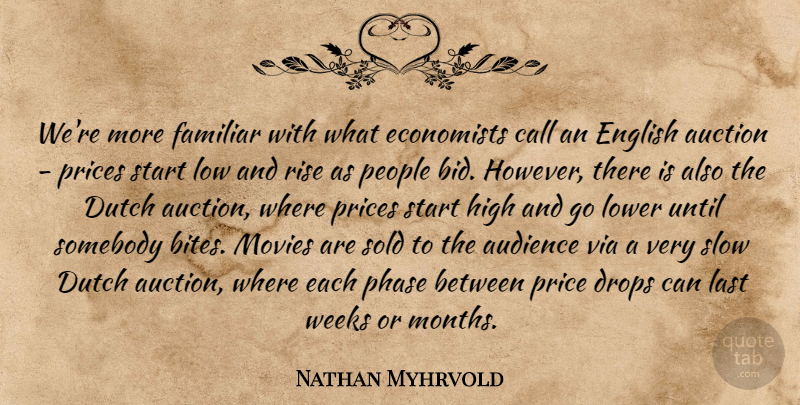 Nathan Myhrvold Quote About People, Auctions, Phases: Were More Familiar With What...