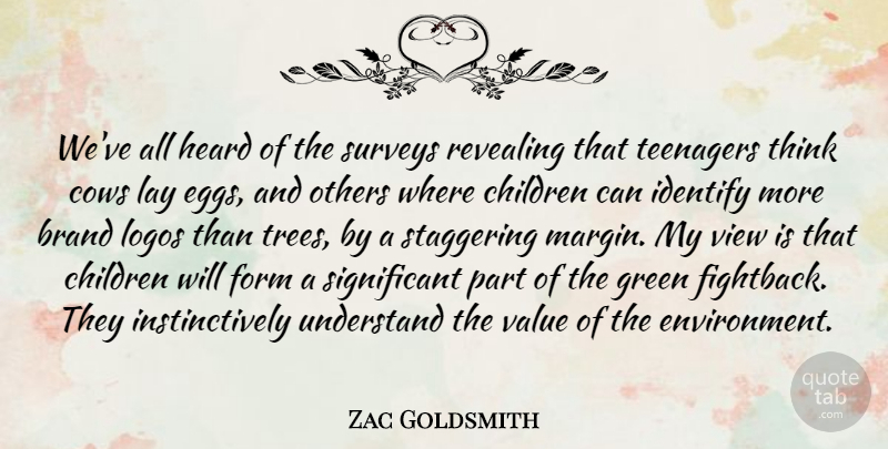 Zac Goldsmith Quote About Brand, Children, Cows, Form, Heard: Weve All Heard Of The...