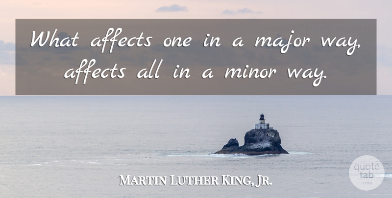 Martin Luther King, Jr. Quote About Way, Minors, Majors: What Affects One In A...