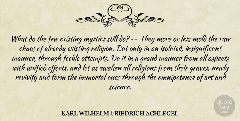 Karl Wilhelm Friedrich Schlegel Quote About Art, Omnipotence, Effort: What Do The Few Existing...