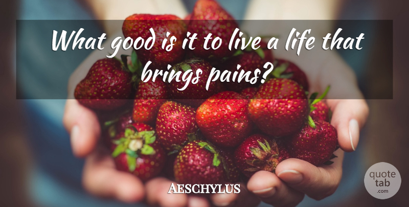 Aeschylus Quote About Pain, Literature: What Good Is It To...
