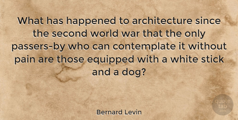 Bernard Levin Quote About Dog, Pain, War: What Has Happened To Architecture...