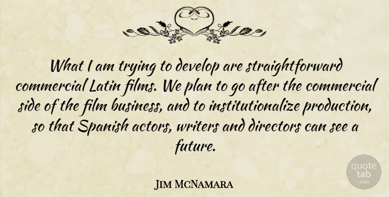 Jim McNamara Quote About Commercial, Develop, Directors, Latin, Plan: What I Am Trying To...