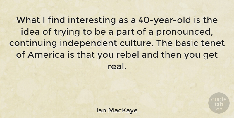 Ian MacKaye Quote About America, Basic, Continuing, Rebel, Trying: What I Find Interesting As...