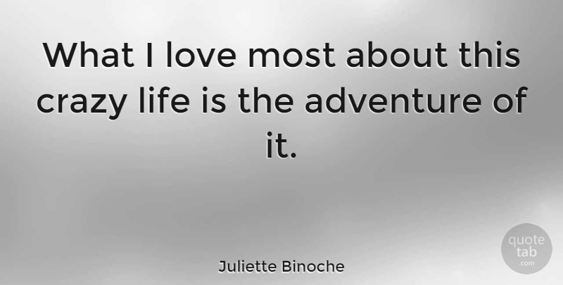 Juliette Binoche Quote About Travel, Crazy, Adventure: What I Love Most About...