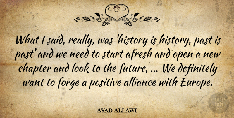 Ayad Allawi Quote About Alliance, Chapter, Definitely, Forge, Open: What I Said Really Was...