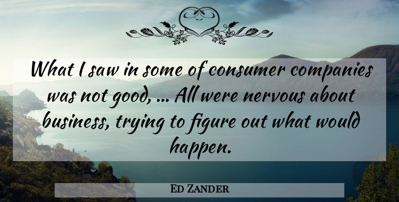 Ed Zander Quote About Companies, Consumer, Figure, Nervous, Saw: What I Saw In Some...