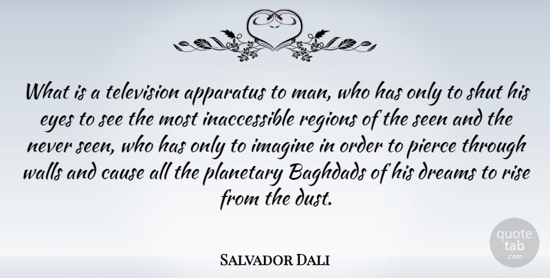 Salvador Dali Quote About Dream, Wall, Eye: What Is A Television Apparatus...