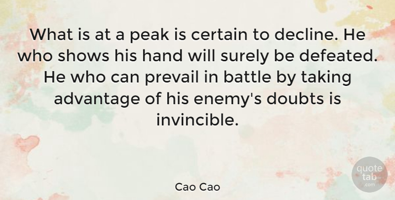 Cao Cao Quote About Hands, Aggravation, Doubt: What Is At A Peak...