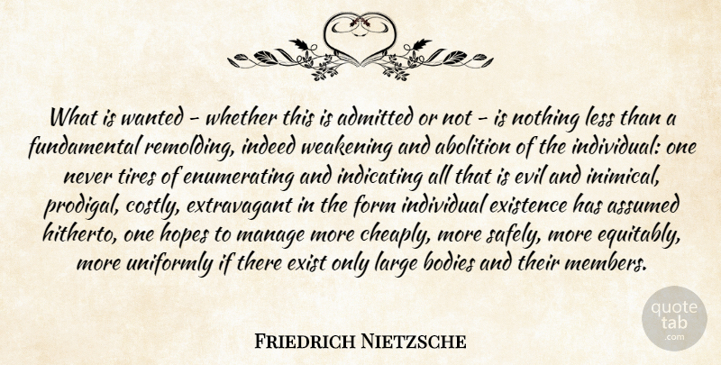 Friedrich Nietzsche Quote About Evil, Individuality, Fundamentals: What Is Wanted Whether This...