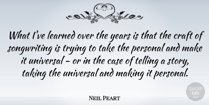 Neil Peart Quote About Case, Learned, Taking, Telling, Trying: What Ive Learned Over The...