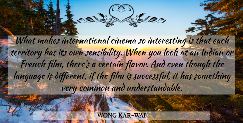 Wong Kar-wai Quote About Successful, Interesting, Cinema: What Makes International Cinema So...