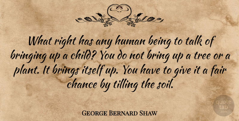 George Bernard Shaw Quote About Children, Giving, Tree: What Right Has Any Human...