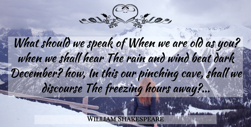 William Shakespeare Quote About Rain, Dark, Wind: What Should We Speak Of...