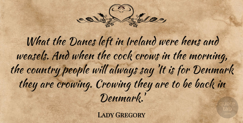 Lady Gregory Quote About Country, Morning, People: What The Danes Left In...