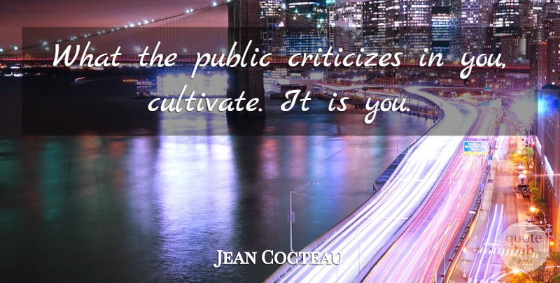 Jean Cocteau Quote About Criticism, Critics, Criticize: What The Public Criticizes In...