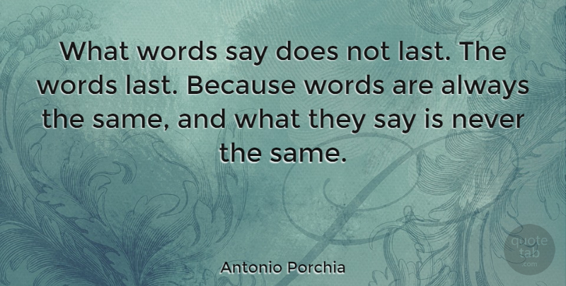 Antonio Porchia Quote About Lasts, Doe, Language: What Words Say Does Not...