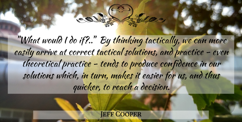 Jeff Cooper Quote About Thinking, Practice, Decision: What Would I Do If...