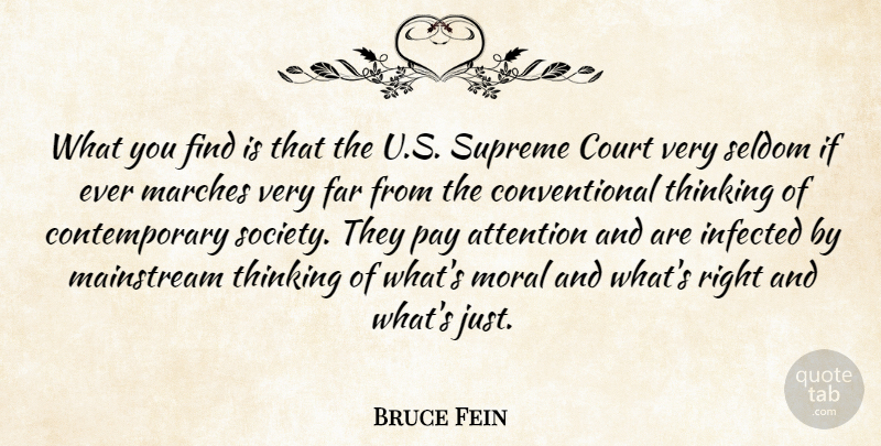Bruce Fein Quote About Attention, Court, Far, Infected, Mainstream: What You Find Is That...