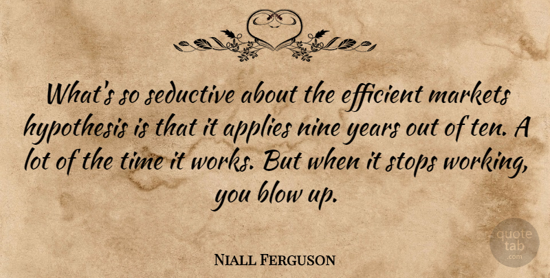 Niall Ferguson Quote About Applies, Efficient, Hypothesis, Markets, Nine: Whats So Seductive About The...