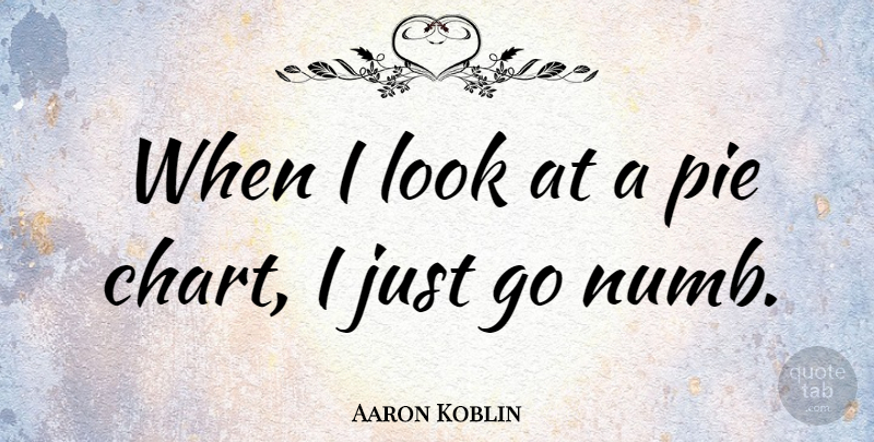 Aaron Koblin Quote About Pie, Looks, Numb: When I Look At A...
