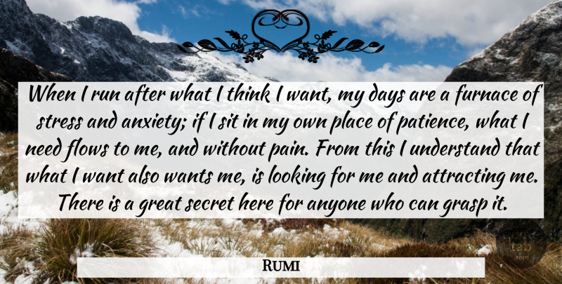 Rumi Quote About Patience, Running, Pain: When I Run After What...