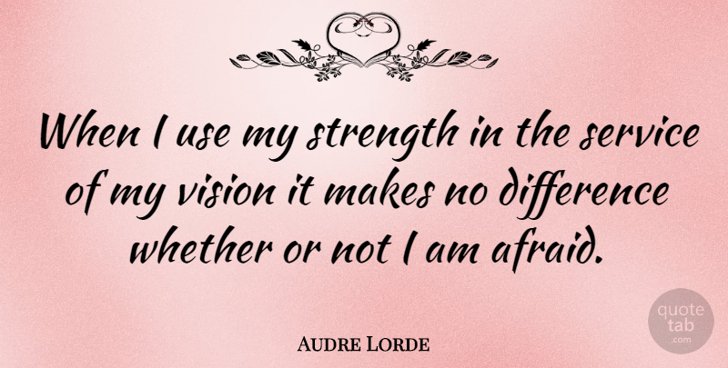Audre Lorde Quote About Difference, Strength, Whether: When I Use My Strength...
