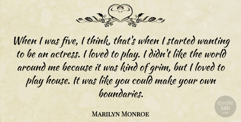 Marilyn Monroe Quote About Wanting: When I Was Five I...