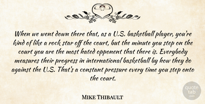 Mike Thibault Quote About Against, Basketball, Constant, Court, Everybody: When We Went Down There...