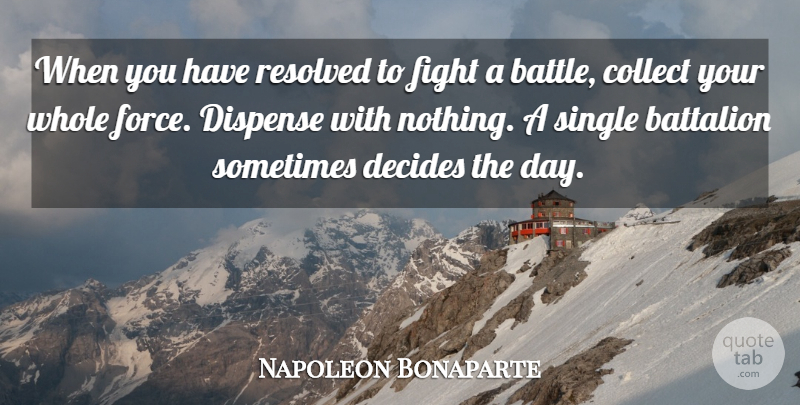 Napoleon Bonaparte Quote About War, Fighting, Battle: When You Have Resolved To...