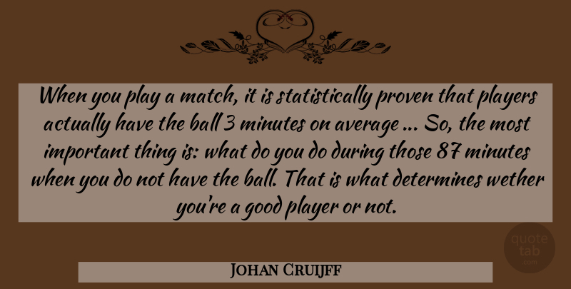 Johan Cruijff Quote About Change, Football, Player: When You Play A Match...