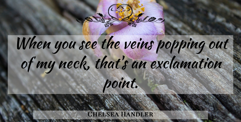 Chelsea Handler Quote About Exclamation Points, Veins, Necks: When You See The Veins...