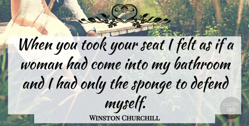 Winston Churchill Quote About Bathroom, Defend, Felt, Seat, Sponge: When You Took Your Seat...
