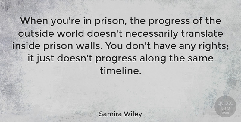 Samira Wiley Quote About Along, Inside, Outside, Translate: When Youre In Prison The...